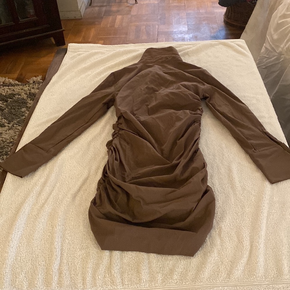 Zara gorgeous stretchy mini button down dress w/ rouching. flattering! Worn once - Picture 8 of 16